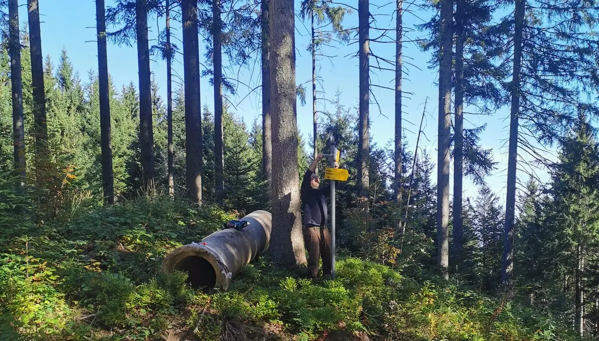 neuer Wegweiser am Feilenreiter Weg (Teisenberg) | © DAV Teisendorf