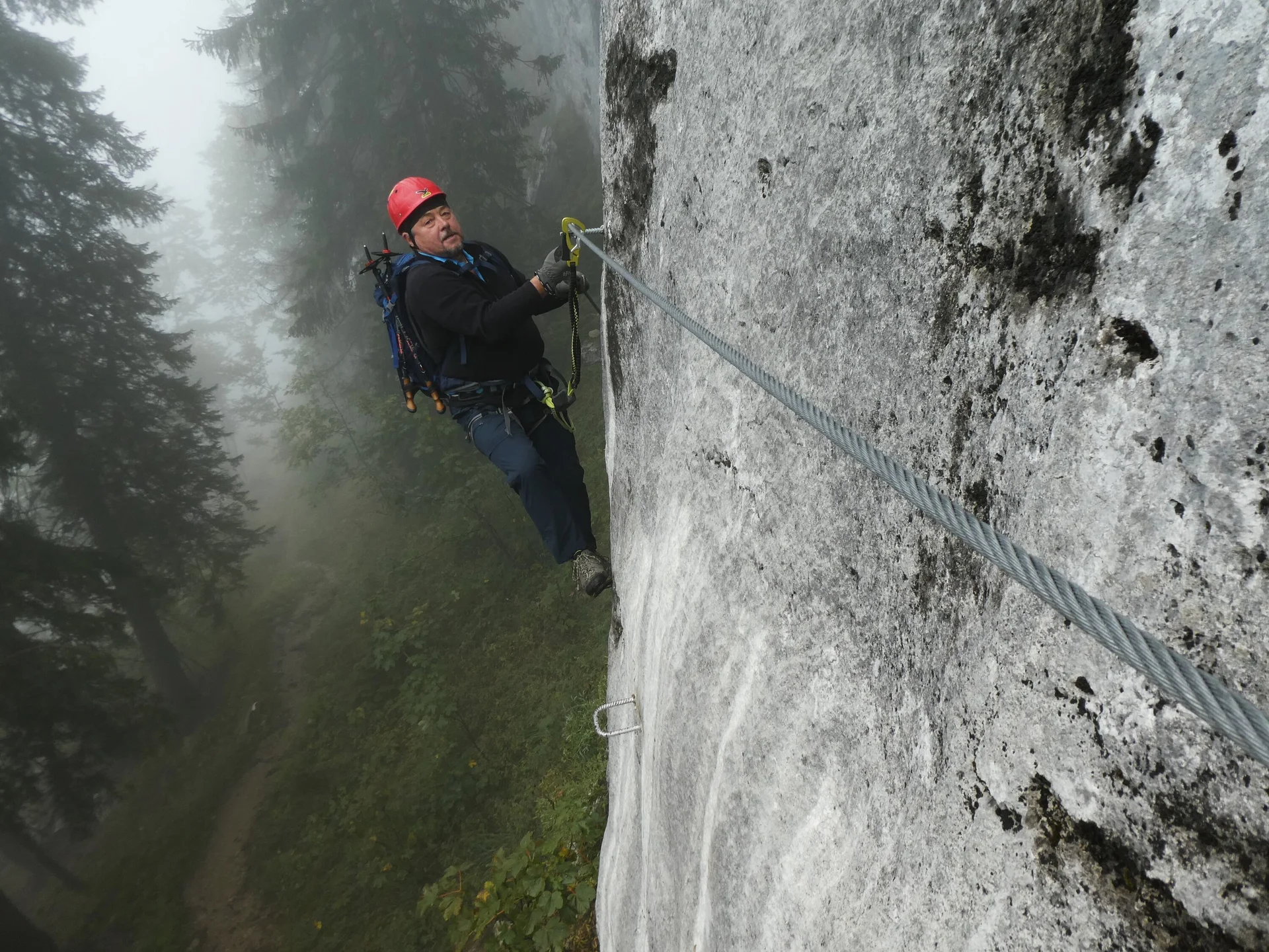 © DAV Teisendorf - Mike ganz locker im Einstiegsquergang