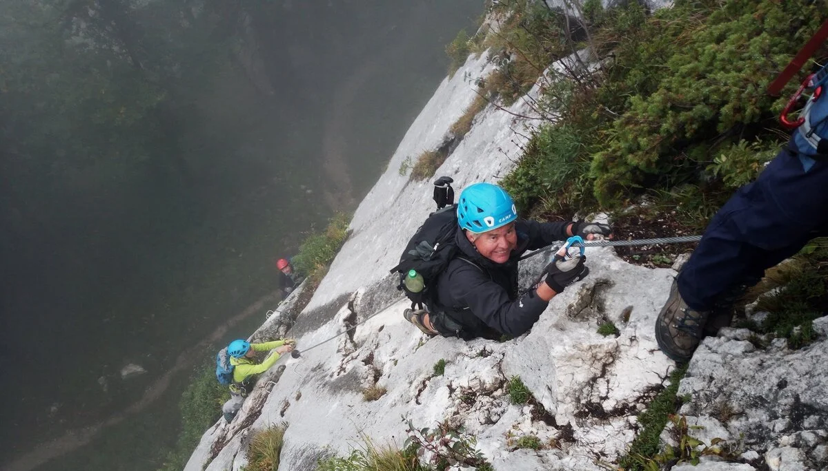© DAV Teisendorf - Im steilen Panorama-Klettersteig