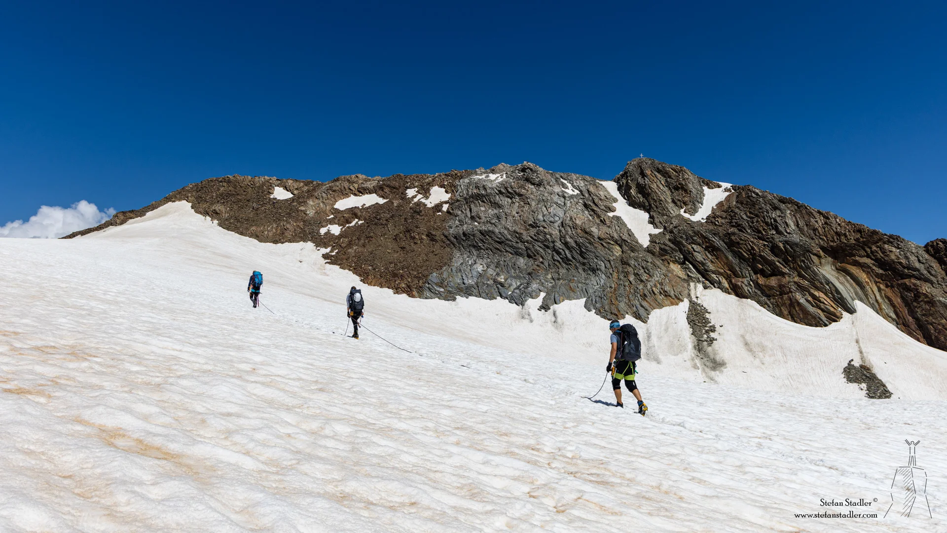 © DAV Teisendorf - unsere Seilschaft auf dem Weg zur Hochvernatspitze