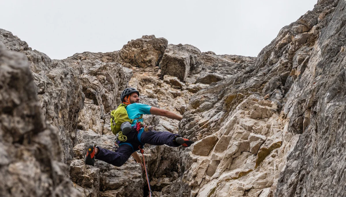 © DAV Teisendorf - anregende Kletterei im Kamin
